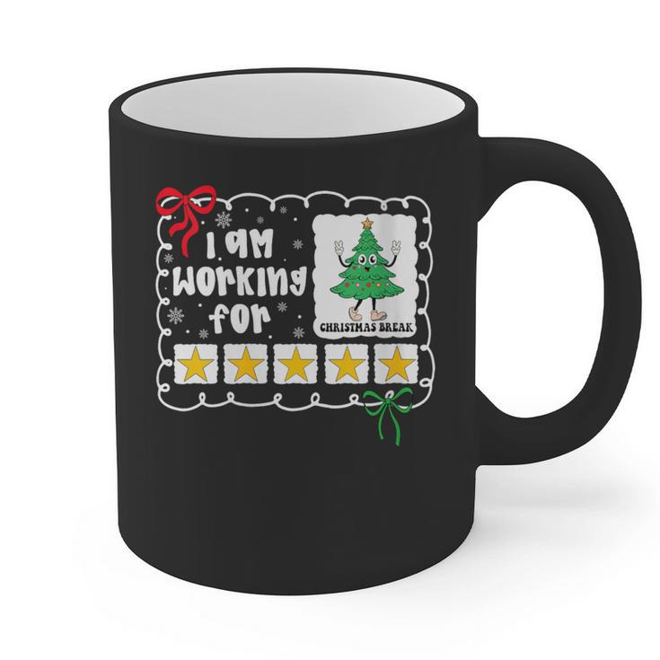 I'm Working For Christmas Break 5 Stars Christmas Teacher Graphic Print Coffee Mug