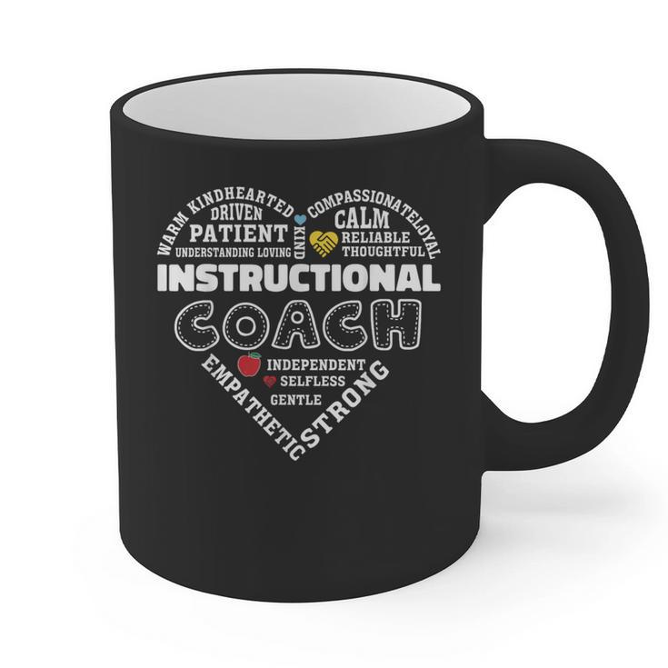 Instructional Coach Heart Teachers Appreciation Graphic Print Coffee Mug