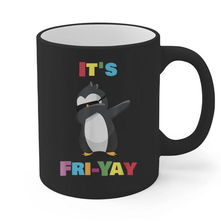 It's Fri-Yay Dabbing Penguin Friday Weekend Teacher Student Graphic Print Coffee Mug