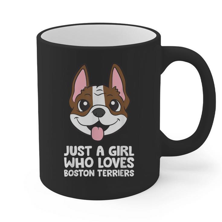 Just a Girl Who Loves Boston Terriers Graphic Print Coffee Mug