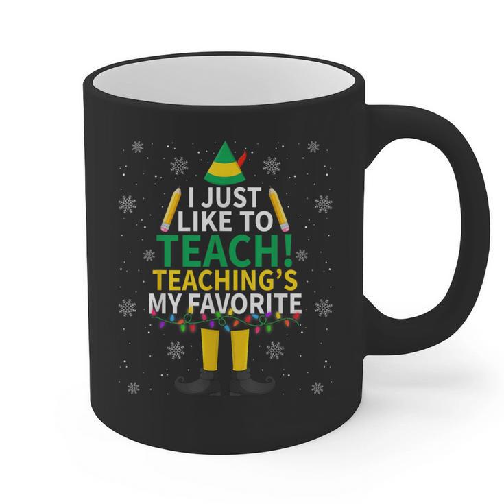 I Just Like To Teach Teaching My Favorite Christmas Teacher Graphic Print Coffee Mug