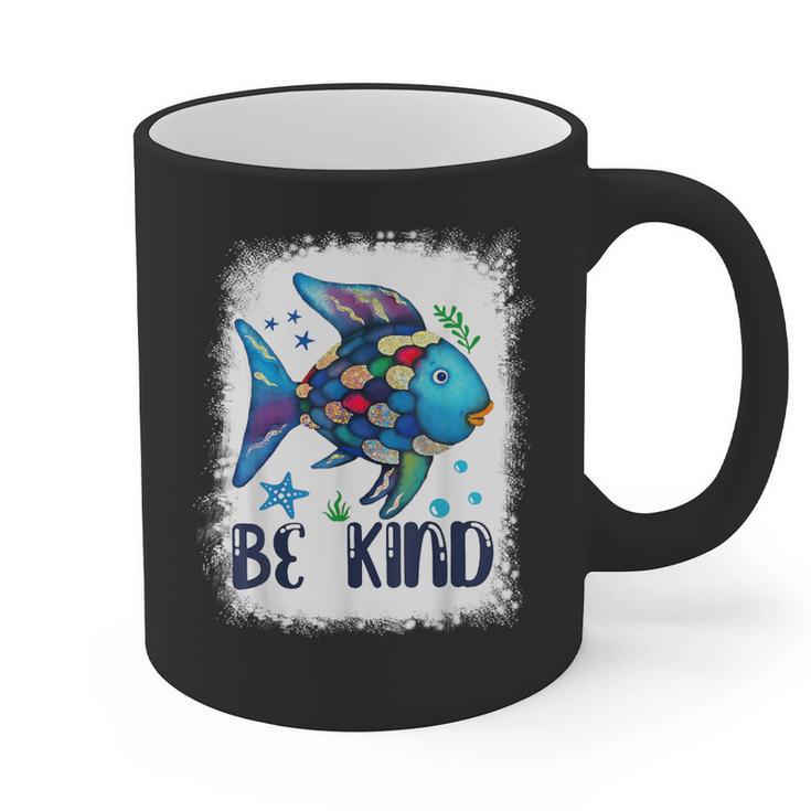 Be Kind Rainbow Fish Teacher Life Back To School Teaching Men Women Graphic Print Coffee Mug