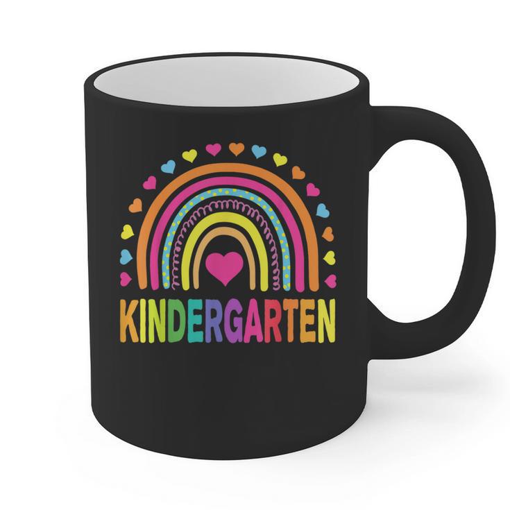 Kindergarten Rainbow Girls Boys Teacher Team Kinder Squad Graphic Print Coffee Mug