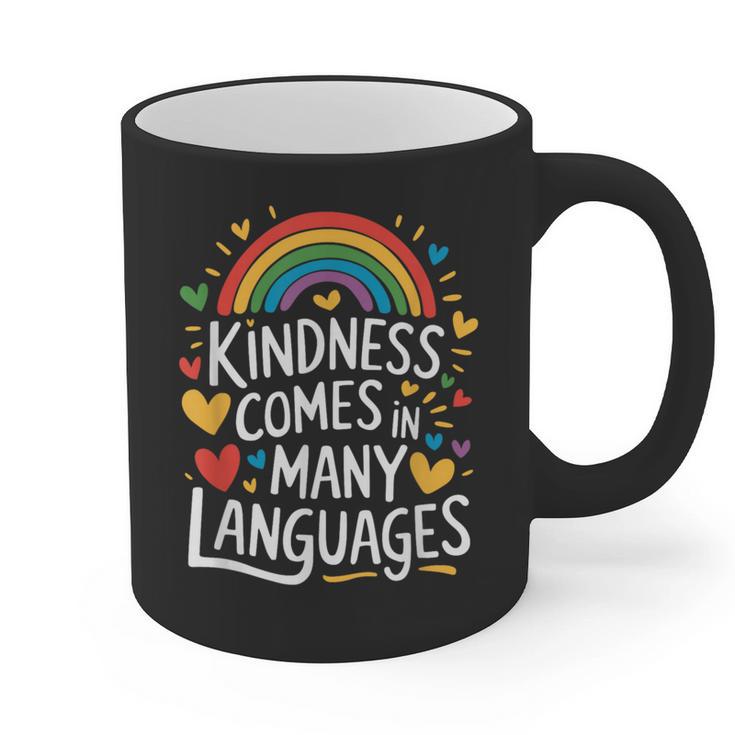 Kindness Comes In Many Languages ESL English Teacher Graphic Print Coffee Mug