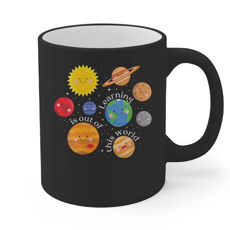 Learning Is Out Of This World Science Teacher Planets Graphic Print Coffee Mug