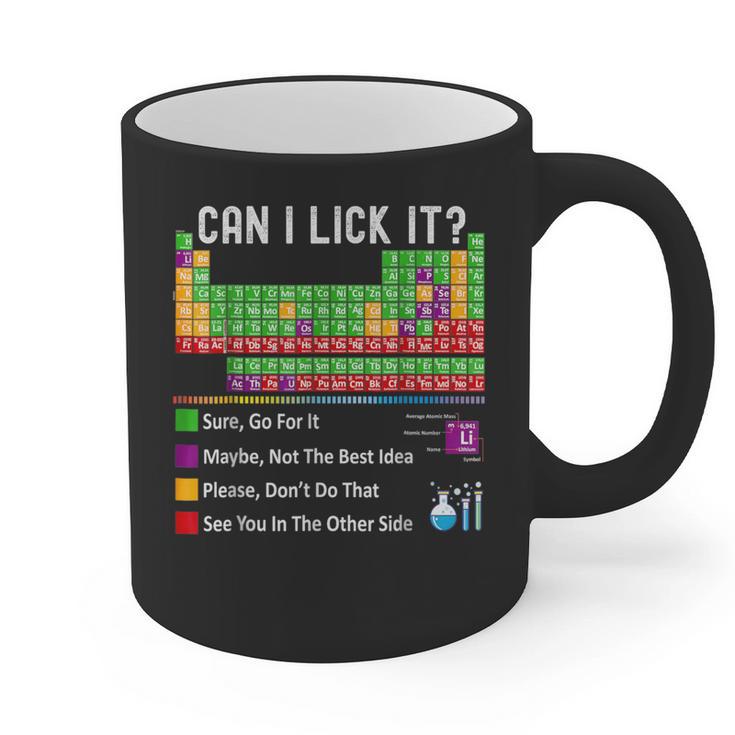 Can I Lick It Periodic Table Chart Science Teacher Cool Meme Graphic Print Coffee Mug