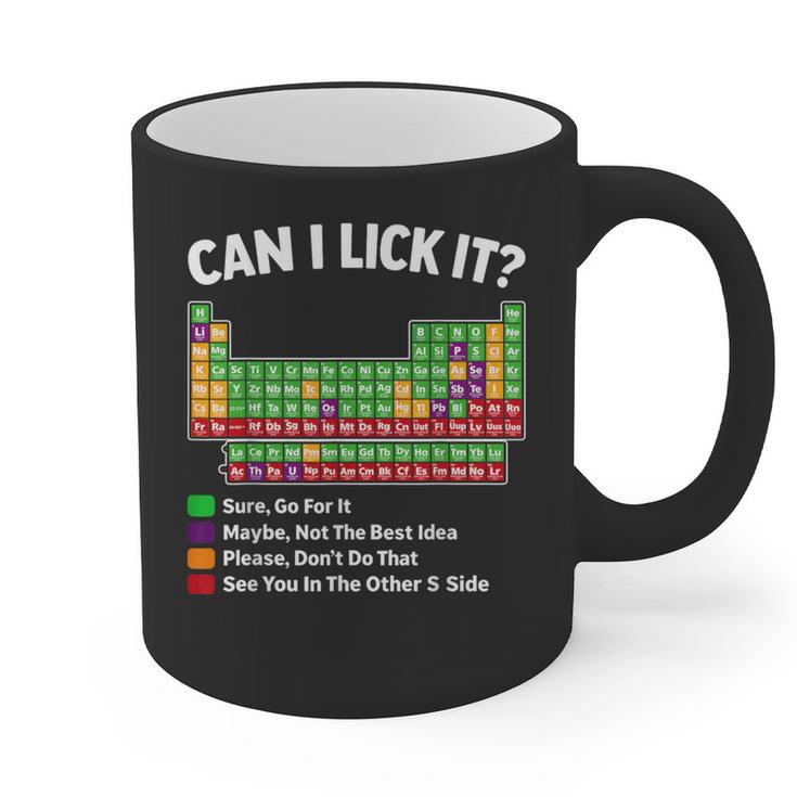 Can I Lick It Periodic Table Shirt Science Chemistry Teacher Graphic Print Coffee Mug