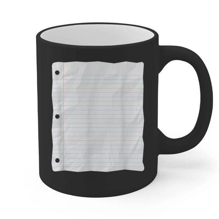 Lined Paper Notebook Halloween Costume For Students Teachers For Men Women Kids Graphic Print Coffee Mug
