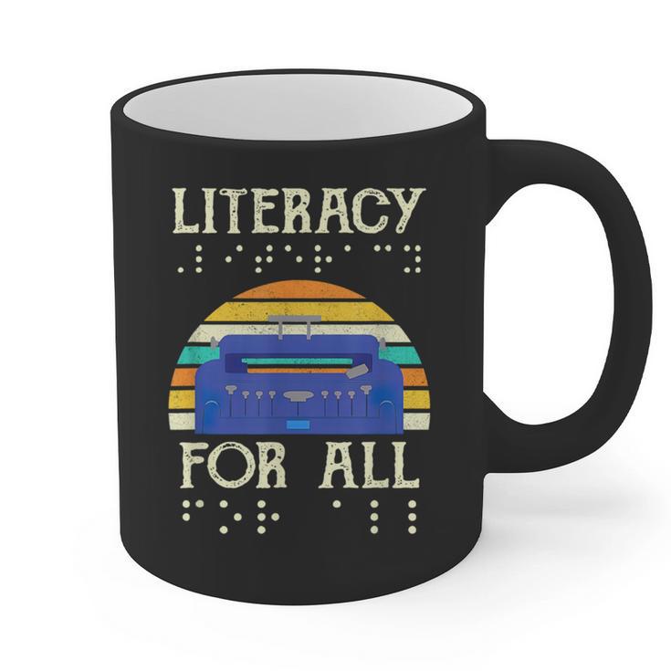 Literacy For All Visually Impaired Braille Teacher The Blind Graphic Print Coffee Mug