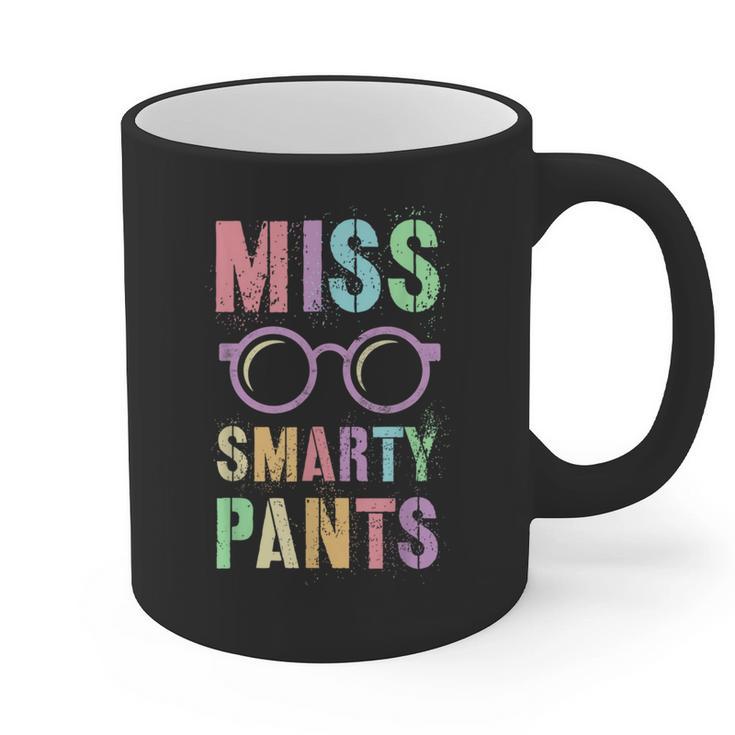 Little MISS SMARTY PANTS School Grad Teacher Last Day Graphic Print Coffee Mug