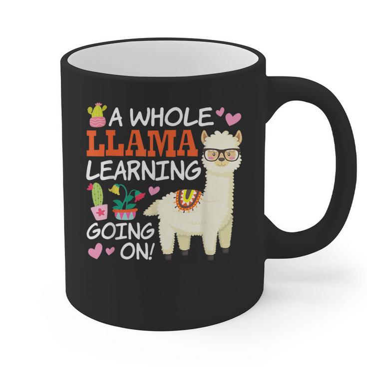 Llama Learning T Shirt Teachers Students Alpaca Lovers Graphic Print Coffee Mug