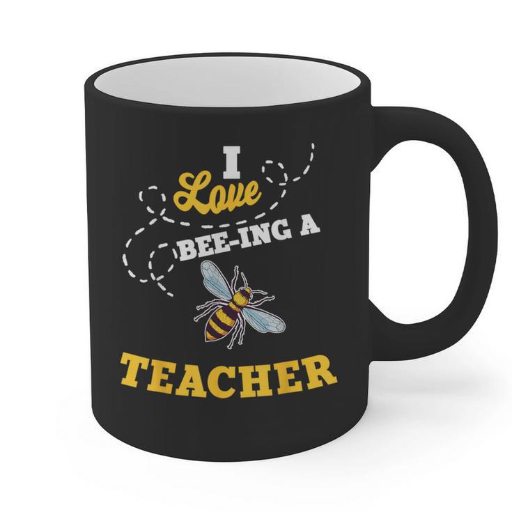 I Love Bee-Ing A Teacher Honey Bee Job Profession Graphic Print Coffee Mug