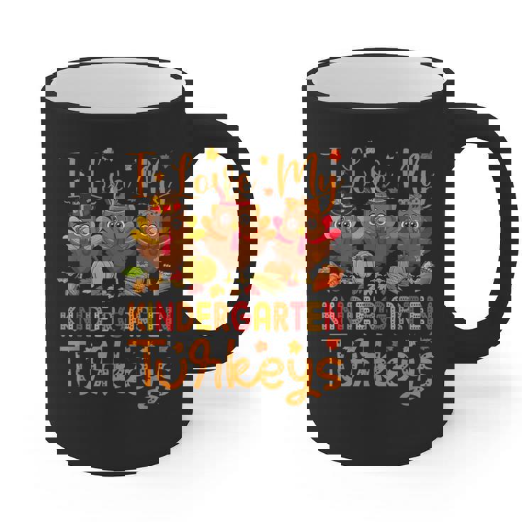 I Love My Kindergarten Turkeys Thanksgiving Teacher Students Graphic Print Coffee Mug