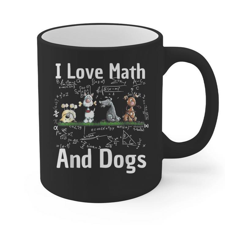 I Love Maths And Dogs Puppy Dog Lover Teacher Student Graphic Print Coffee Mug