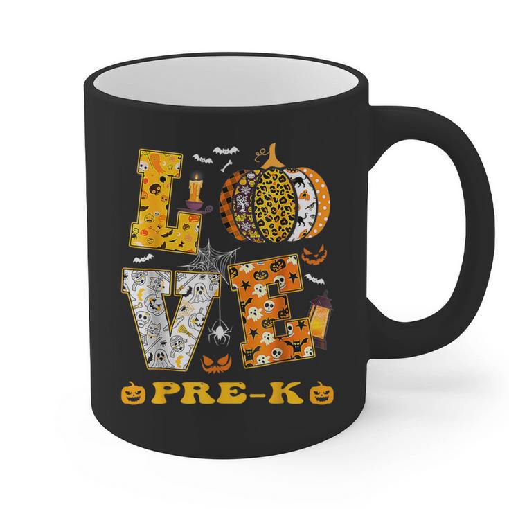 LOVE Pre-K Pumpkin Teacher Student Halloween Costume Graphic Print Coffee Mug