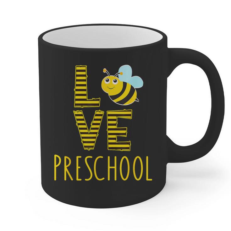 Love Preschool Back To School Yellow Bee Preschool Teacher For Men Women Girls Kids Graphic Print Coffee Mug
