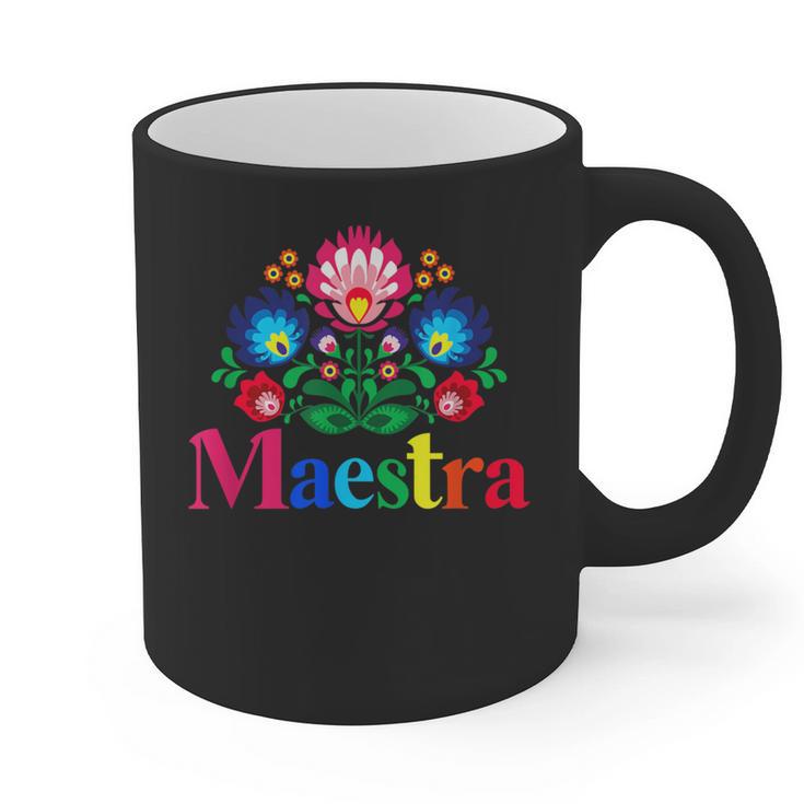 Maestra Proud Spanish Teacher Bilingual Teacher Latina Graphic Print Coffee Mug