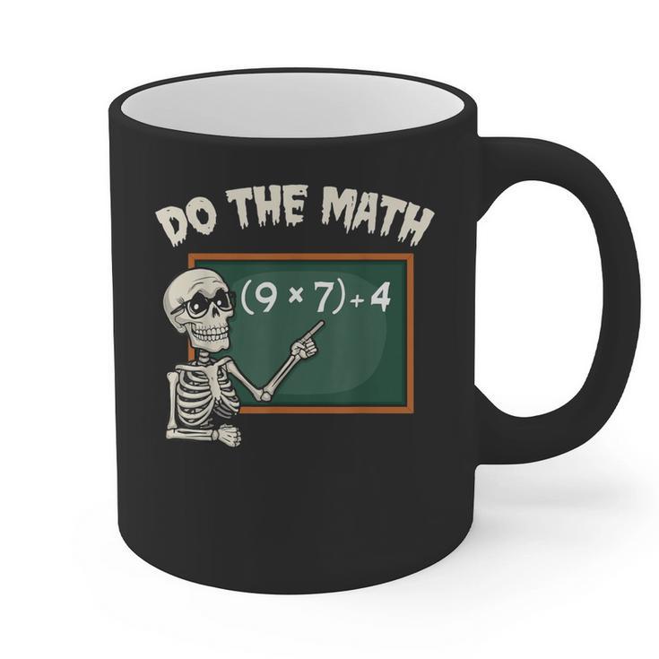 Do The Math 67 Meme Joke Halloween Skeleton Math Teacher Graphic Print Coffee Mug