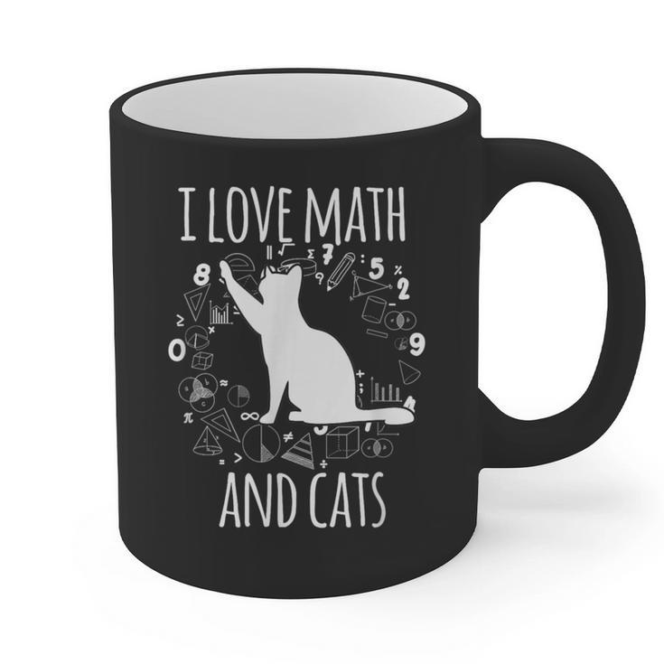 Math Nerd Math Teacher Cat Lover I Love Math And Cats Graphic Print Coffee Mug