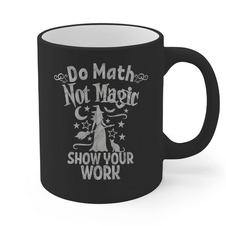 Do Math Not Magic Math Teacher Halloween Cat Witch Graphic Print Coffee Mug