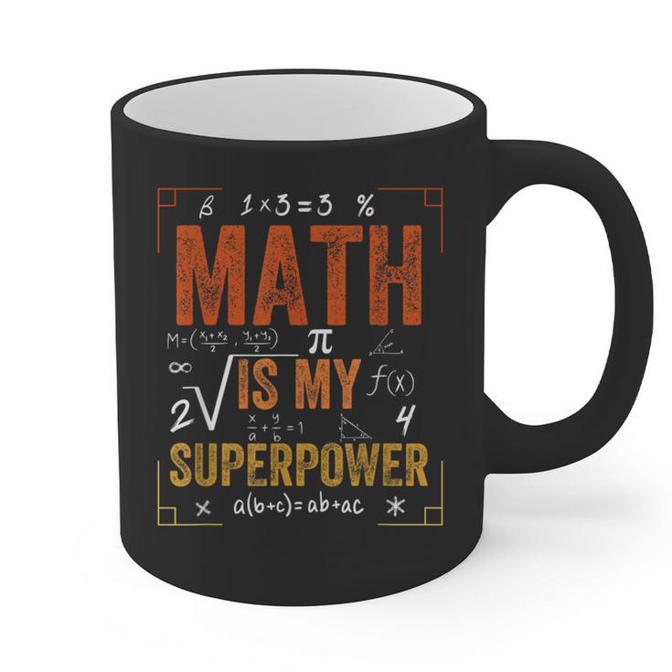 Math Is My Superpower Funny Teacher Graphic Print Coffee Mug