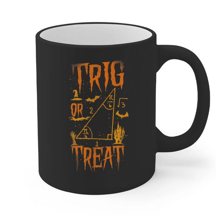 Math Teacher Nerd Student Halloween Trig Or Treat Graphic Print Coffee Mug