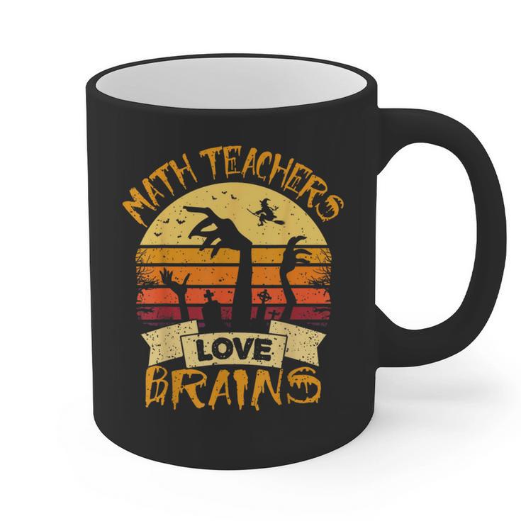 Math Teacher Shirt Math Teachers Love Brains Halloween Math For Men Women Graphic Print Coffee Mug