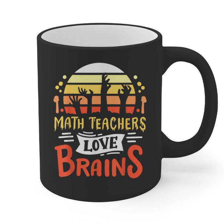 Math Teachers Love Brains Halloween Costume Zombie For Men Women Graphic Print Coffee Mug