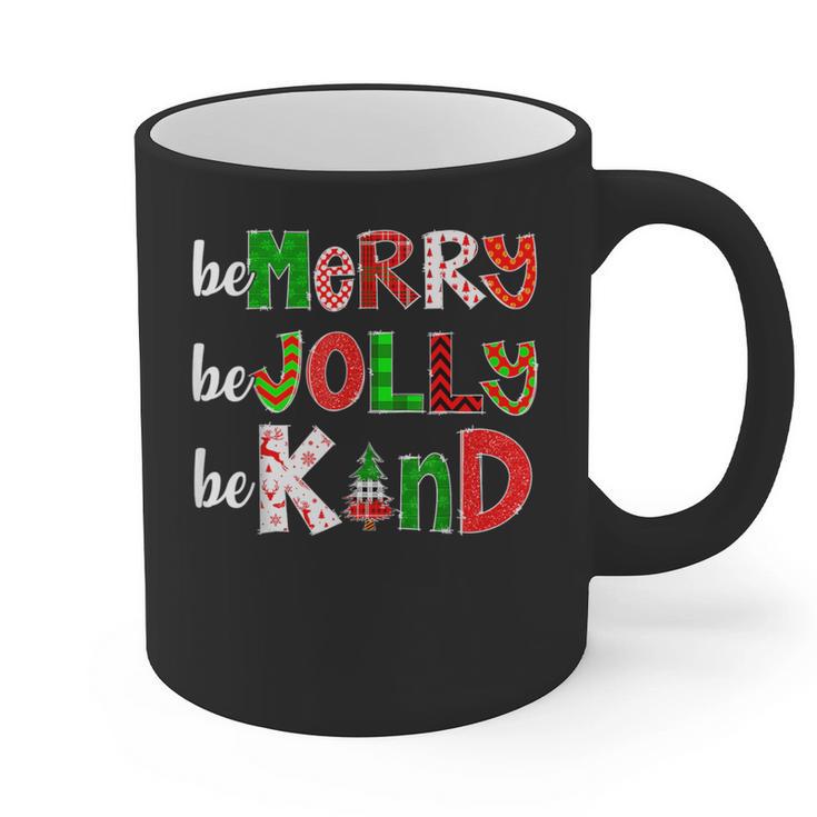 Be Merry Be Jolly Be Kind Merry Christmas Teacher Xmas Pjs Graphic Print Coffee Mug