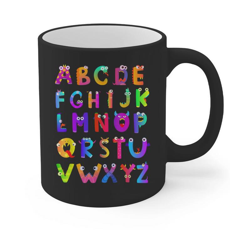 Monster ABC Cute Alphabet Halloween Teacher Costume Kids Graphic Print Coffee Mug