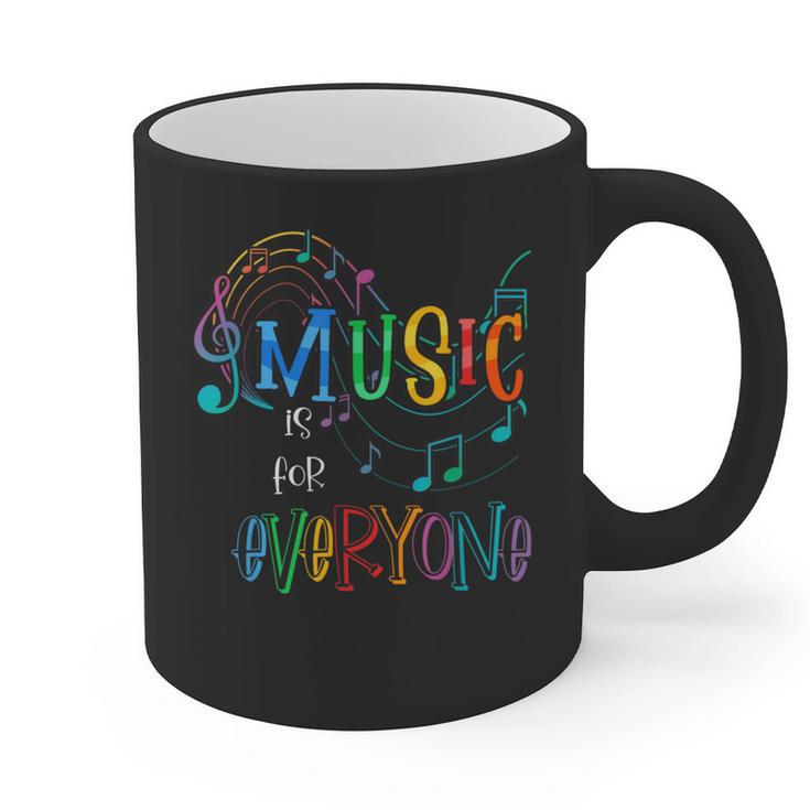 Music Is For Everyone Love For Music Teachers Graphic Print Coffee Mug