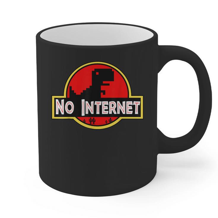 Nerdy No Internet Dinosaur Computer Science Teacher Graphic Print Coffee Mug