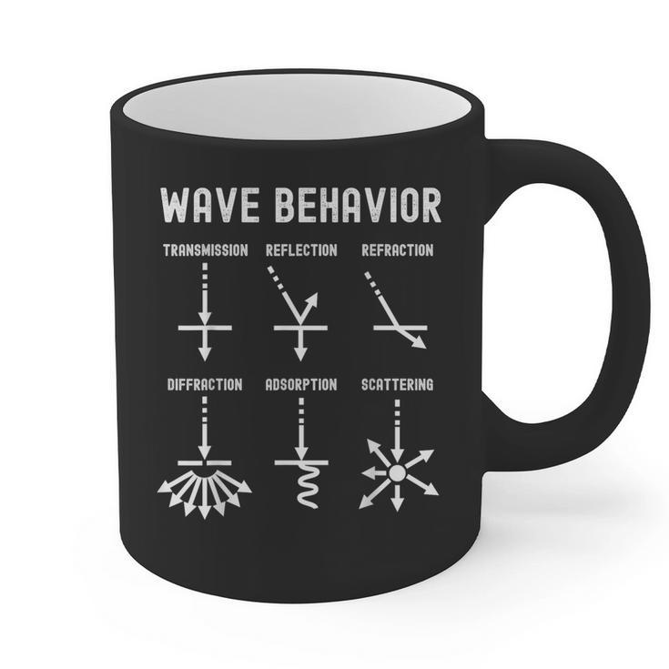 Nerdy Vintage Wave Behavior Physics Science Teacher Geek Men Women Girls Kids Graphic Print Coffee Mug