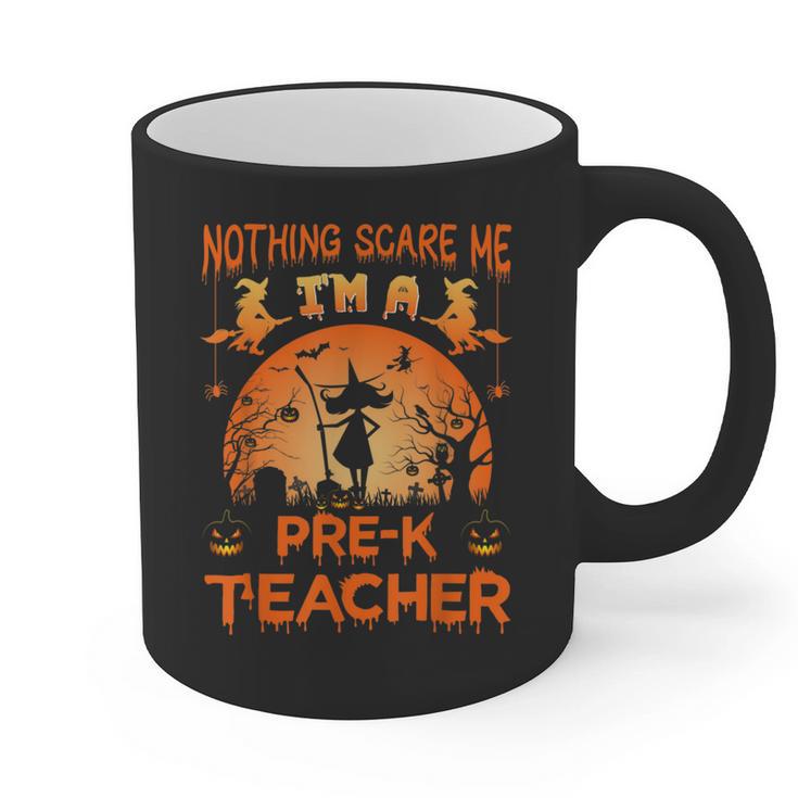 Nothing Scare Me I'm a Pre-k Teacher Matching Halloween For Men Women Graphic Print Coffee Mug