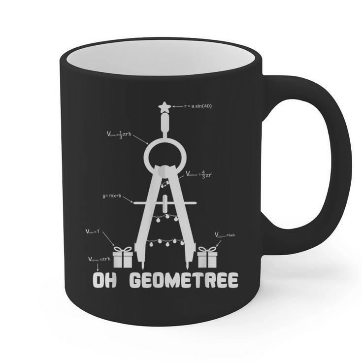 Oh Geometree Math Teacher Geometry Christmas Tree For Men Women Kids Graphic Print Coffee Mug