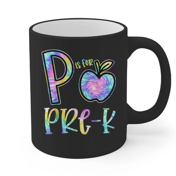 P Is For Pre-K Preschool Teacher Tie Dye Back To School Graphic Print Coffee Mug