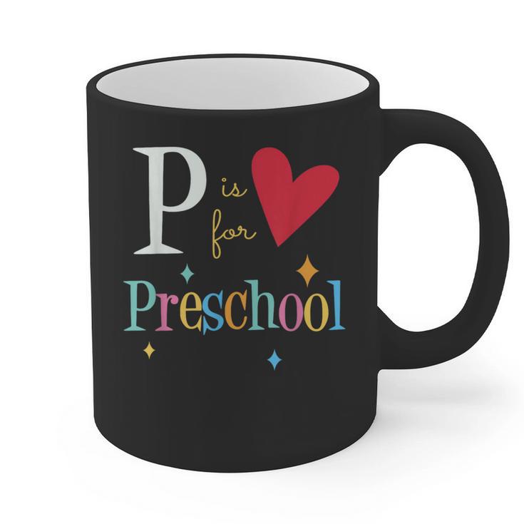 P Is For Preschool Teacher Student Back To School Graphic Print Coffee Mug