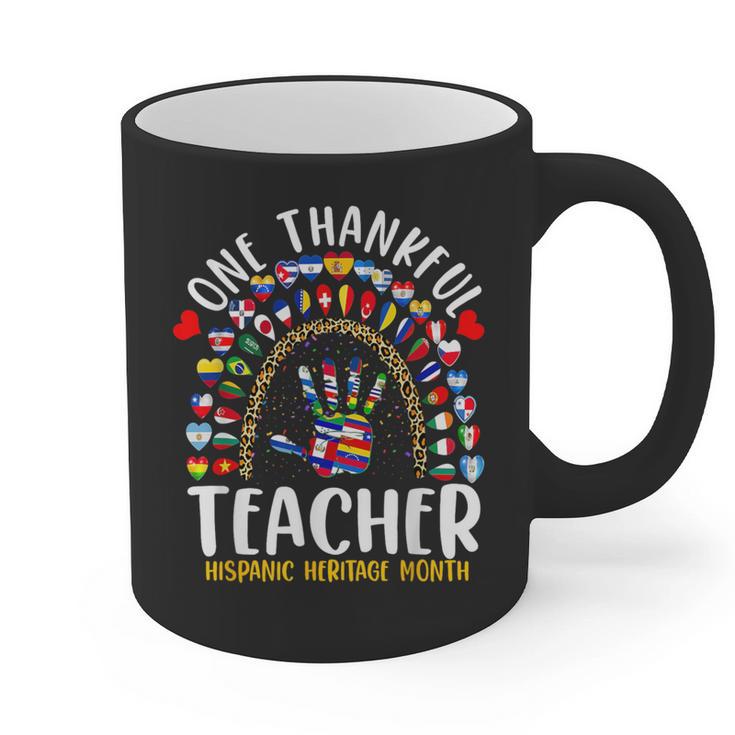 Hispanic Heritage Month One Thankful Teacher Rainbow Graphic Print Coffee Mug