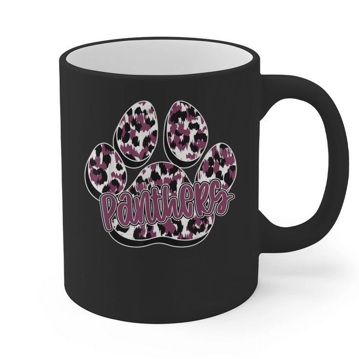 Panthers Paw Print Leopard Maroon Panther Pride Teacher Graphic Print Coffee Mug