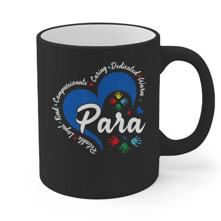Para Heart Teacher Paraprofessional School Appreciation Graphic Print Coffee Mug