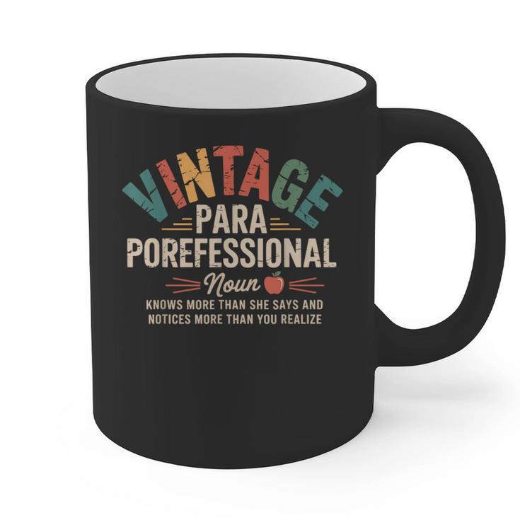Paraprofessional Vintage Para Teacher 60s 70s 80s Graphic Print Coffee Mug