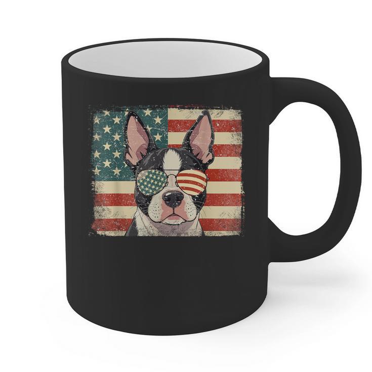 Patriotic Boston Terrier Dog Lover USA Flag 4th Of July For Men Women Kids Graphic Print Coffee Mug, Patriotic Boston Terrier Gifts, Boston Terrier 4th Of July Gifts, trending gift