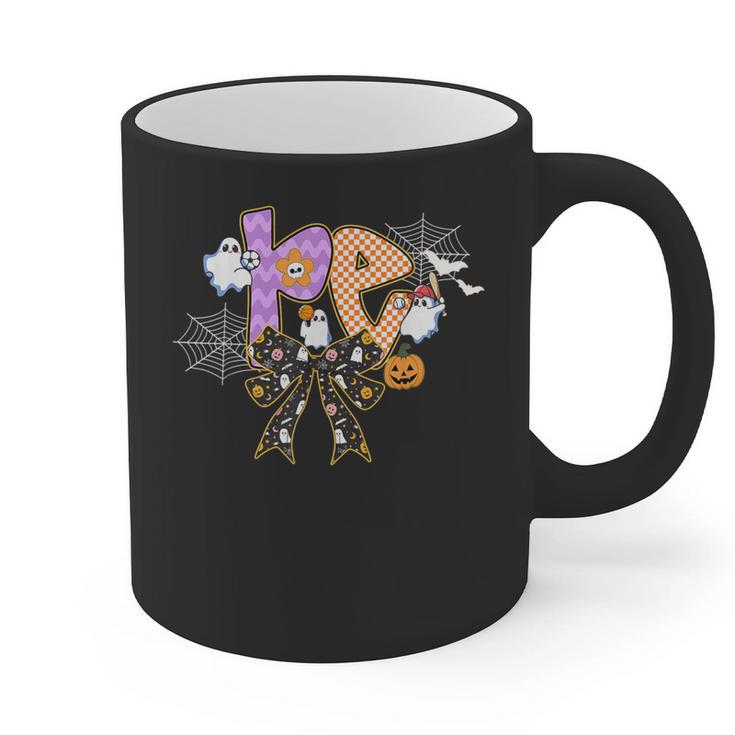 PE Teacher Coach Coquette Ghost Halloween Physical Education Graphic Print Coffee Mug