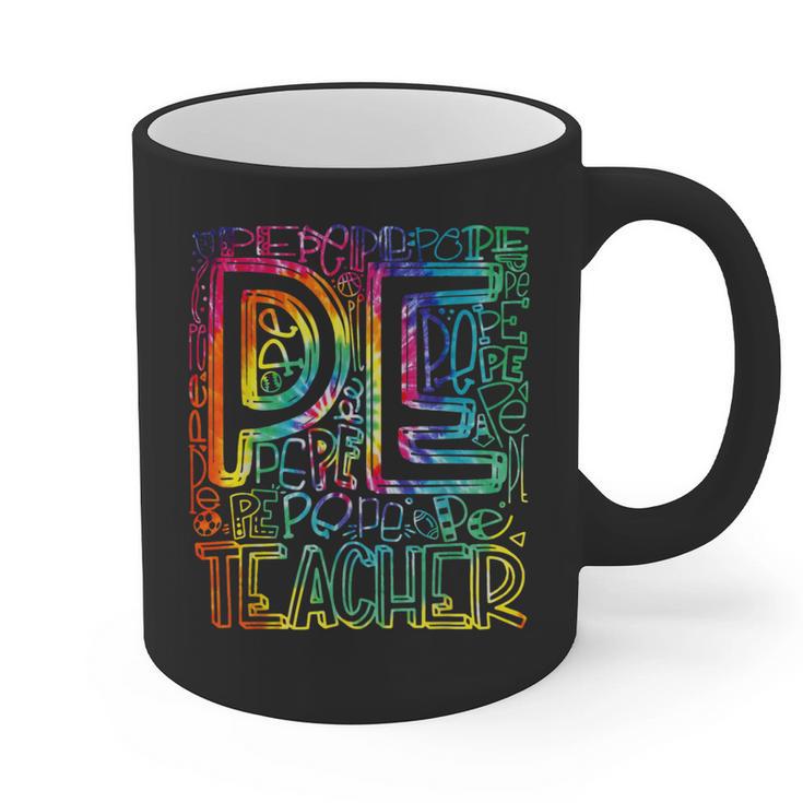 PE Teacher Phys Ed Tie Dye Physical Education Appreciation Graphic Print Coffee Mug