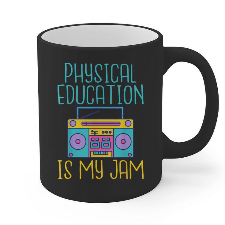 Physical Education Is My Jam PE Teacher Graphic Print Coffee Mug