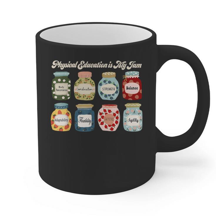Physical Education Is My Jam Sports PE Coach Teacher Graphic Print Coffee Mug