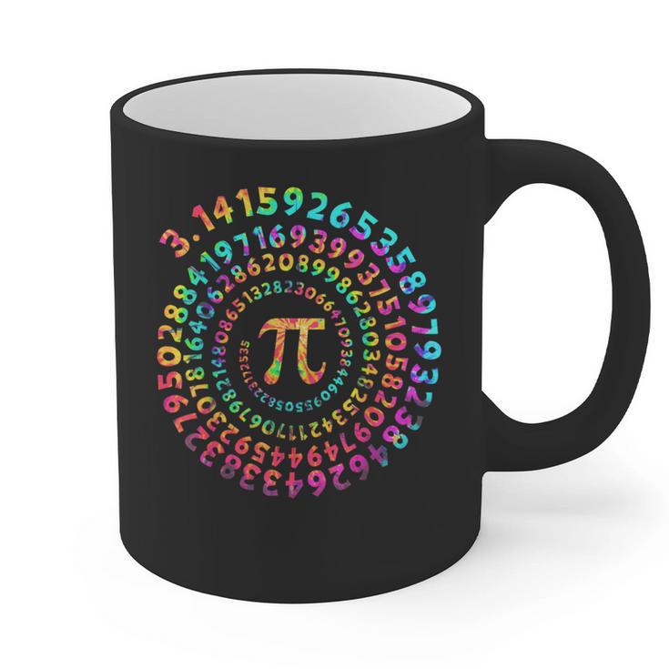 Pi Day Math Teacher Tie Dye Spiral Pi 314 Pi Day Graphic Print Coffee Mug