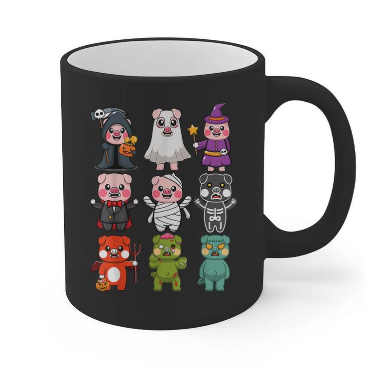 Pig Spooky Ghost Witch Boo-Jee Horror Pumpkin Pig Halloween Graphic Print Coffee Mug