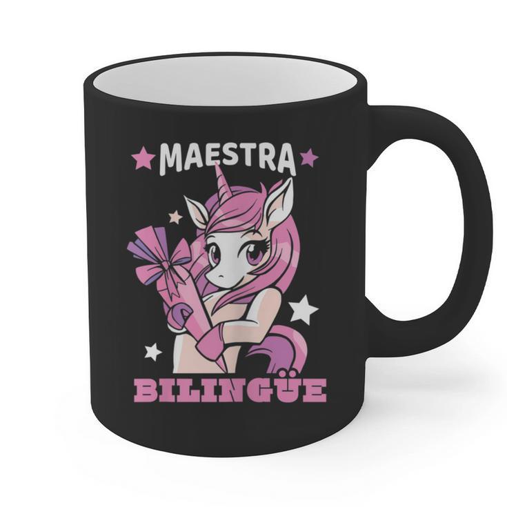 Pink Unicorn Spanish Teacher Regalos Para Bilingue Teacher Graphic Print Coffee Mug