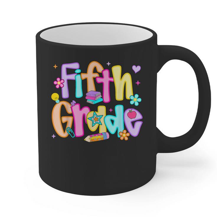 Preppy Fifth Grade Back To School 5th Grade Teacher Girl Boy Graphic Print Coffee Mug